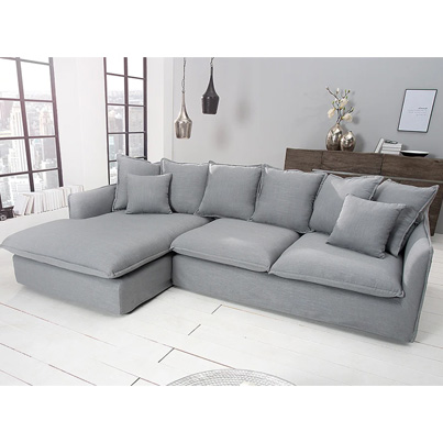 UT-HOBART-VENICE-SD346-12-G Sofa d'angle 100% déhoussable Gris Gauche HOBART H84xL265xP158-104cm vue2