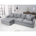 UT-HOBART-VENICE-SD346-12-G Sofa d'angle 100% déhoussable Gris Gauche HOBART H84xL265xP158-104cm vue2