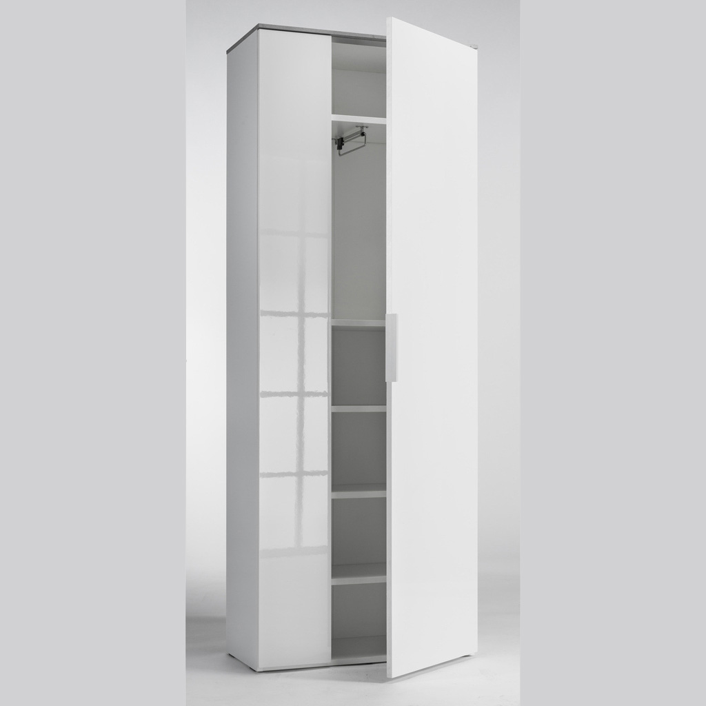 COM-AR4744K56104 Armoire GALAVERNA 2 portes H188xL70xP35cm vue porte mi ouverte