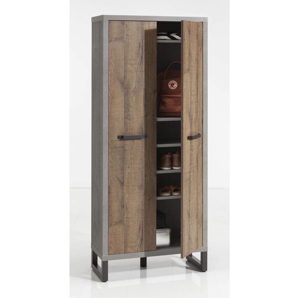 COM-AR5583K67205 Armoire LAFABRICA H180xL80xP35cm vue porte mi ouverte