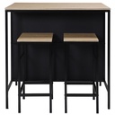 CMP-HD0233 Table îlot + 2 tabourets LOKA vue4