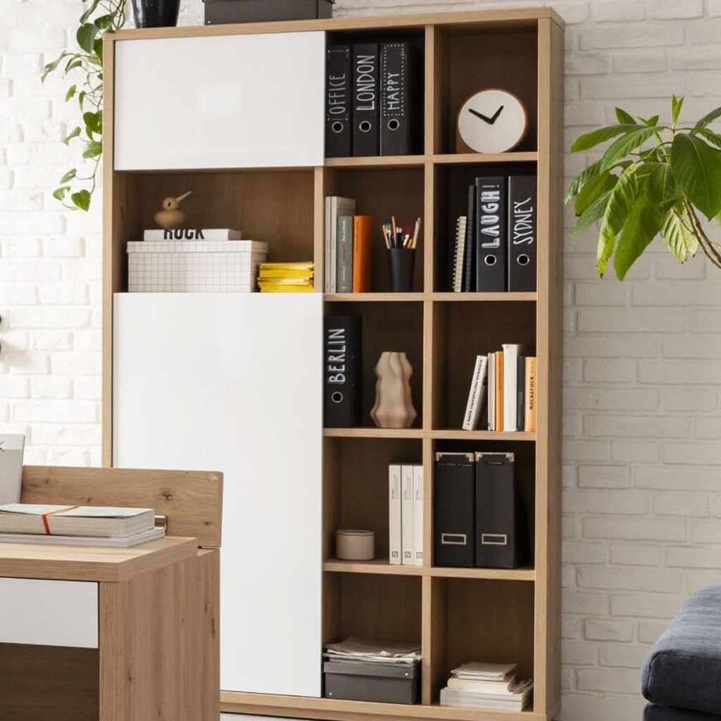 COM-LB0812K77404 Bibliothèque MUNDI H200xL122xP35cm ambiance1