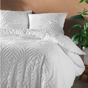 L3C-1644833 Parure 3P 240x220cm microfibre unie tufté HELTIE Blanc vue2