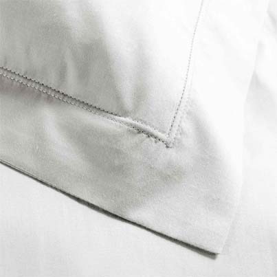 L3C-1644619 Taie d'oreiller VP 50x70cm percale uni 78 fils PERCALINE Blanc + point bourdon vue2