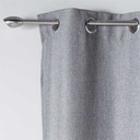 L3C-1605290 Rideau à oeillets 140x260cm uni chambray NEWTON Gris