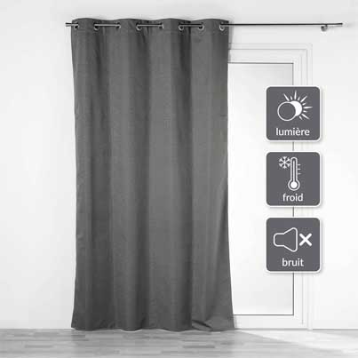 L3C-1609824 Rideau à oeillets 135x260cm 100% polyester occultan-jacquard DARKO Anthracite vue2