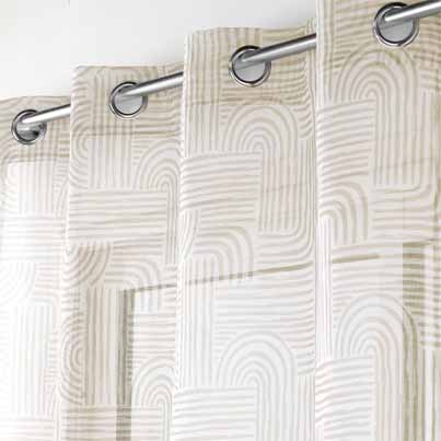 L3C-1627459] Panneau à oeillets 140x280cm voile sable imprimé PANDORE Blanc vue2