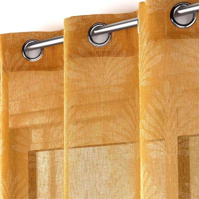L3C-1627551] Panneau à oeillets 140x240cm voile tissé appliqué LEVITA Ocre vue2