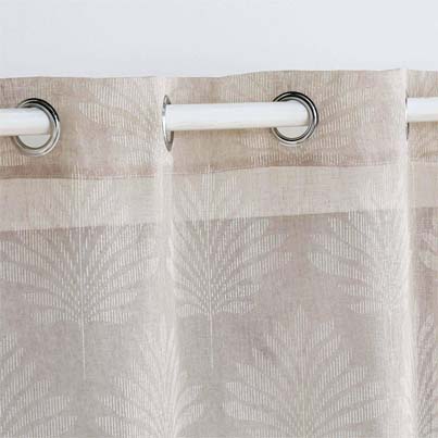 L3C-1627511 Panneau à oeillets 140x240cm voile tissé appliqué LEVITA Taupe vue2