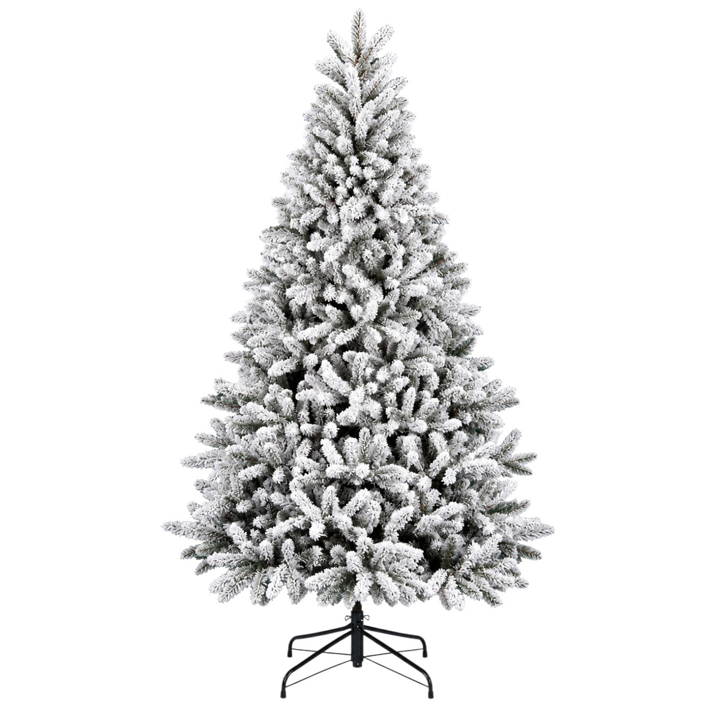 Sapin 1,50m FLOCK Vert/Blanc