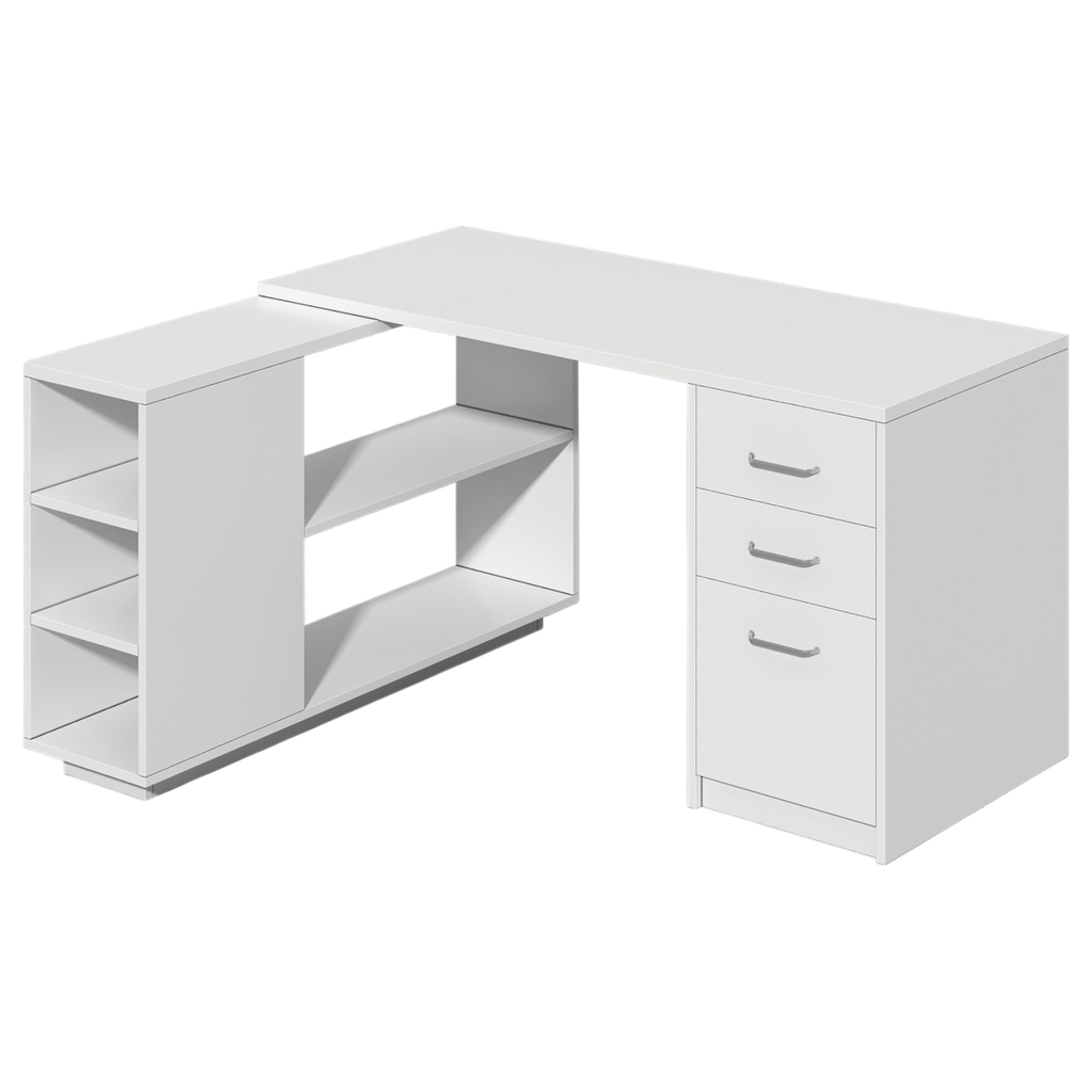 Bureau avec 3 tiroirs et rangement côté Gauche 75*140/140*60