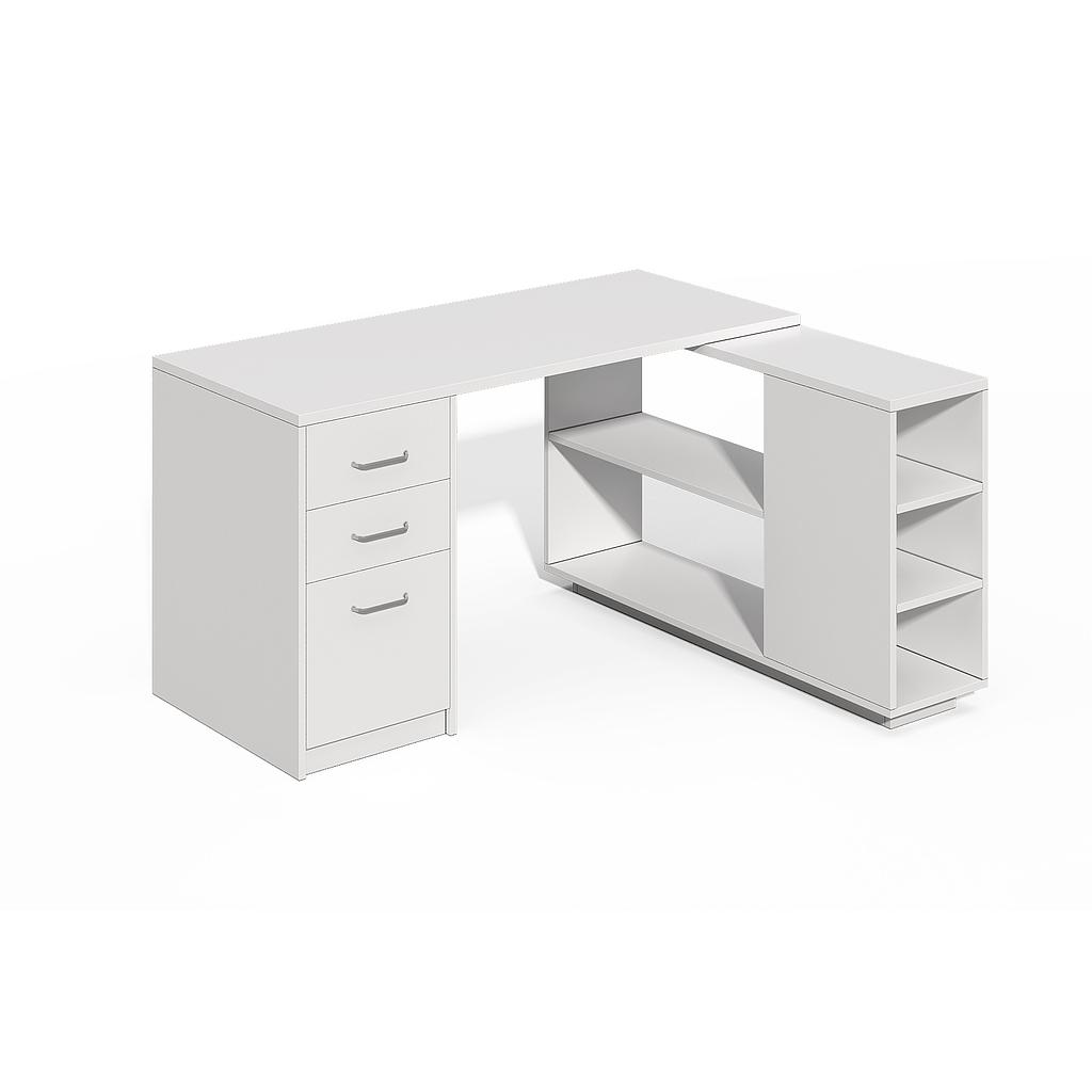 Bureau avec 3 tiroirs et rangement côté Droite 75*140/140*60