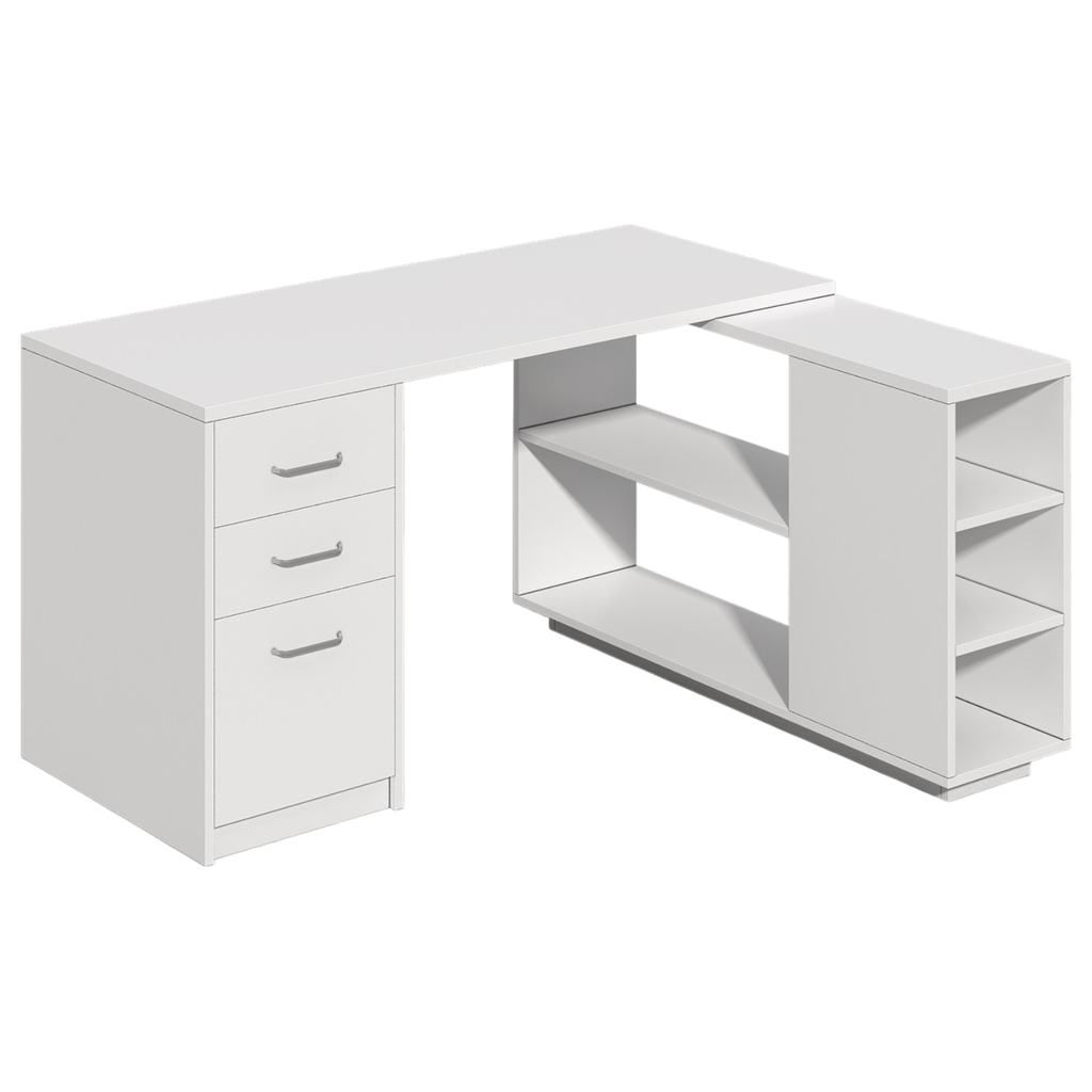 Bureau avec 3 tiroirs et rangement côté Droite 75*140/140*60