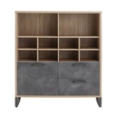 Bibliothèque LAFABRICA 1porte 2 tiroirs H147xL130xP35cm