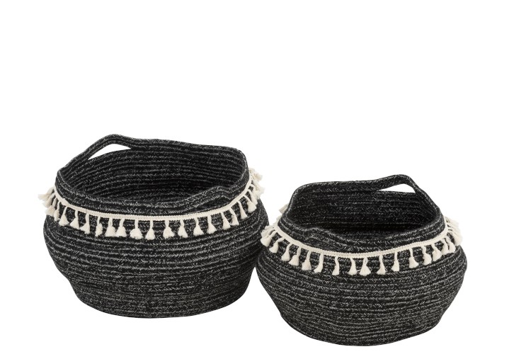 Panier boule jute noir 34*34*27