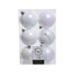 Boules brillant blanc/irisé dia: 8 cm