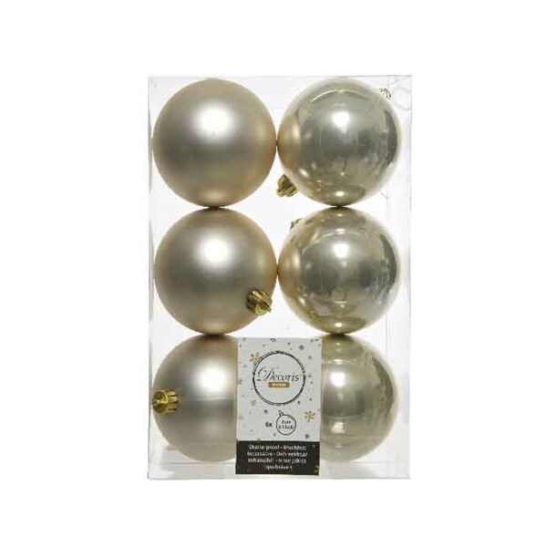 Boules de noel  uni brill-mat Perle dia8cm