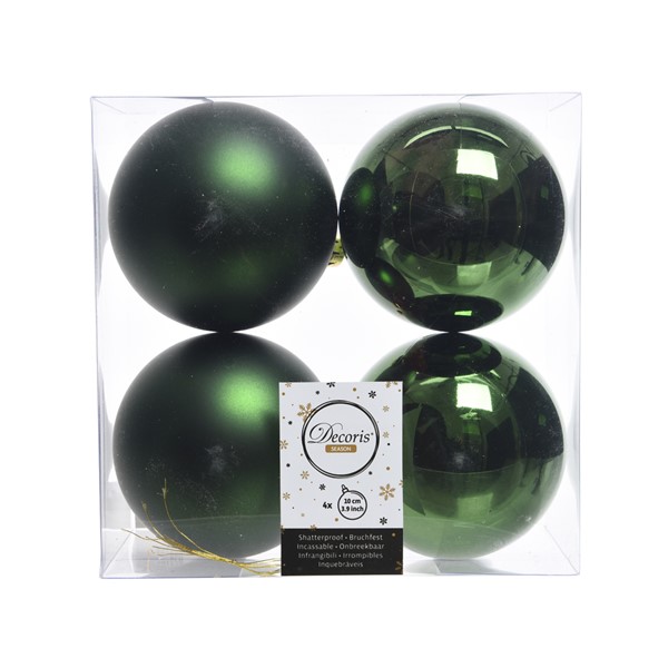 Boules de noel vert-pin dia10cm
