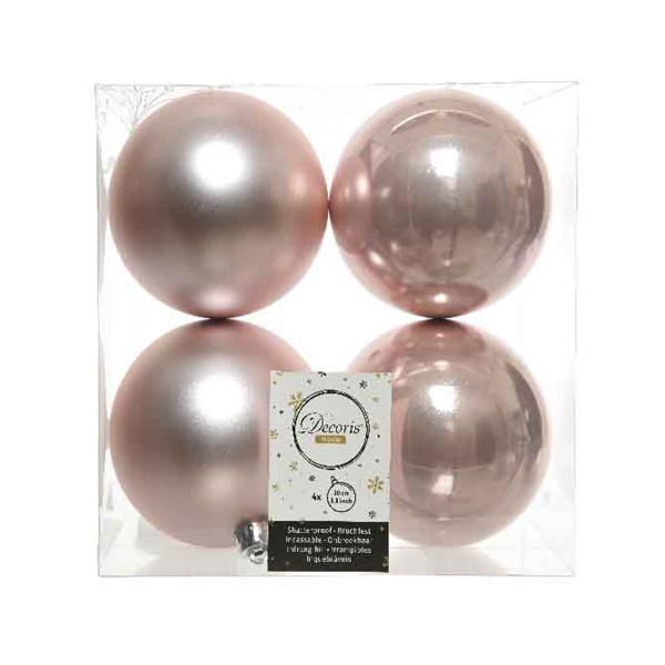 Boule de noel dia:10cm 4pcs Rose Poudre