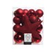 Boules brillant, mat, paillettes mix rouge noël dia: 8 cm 