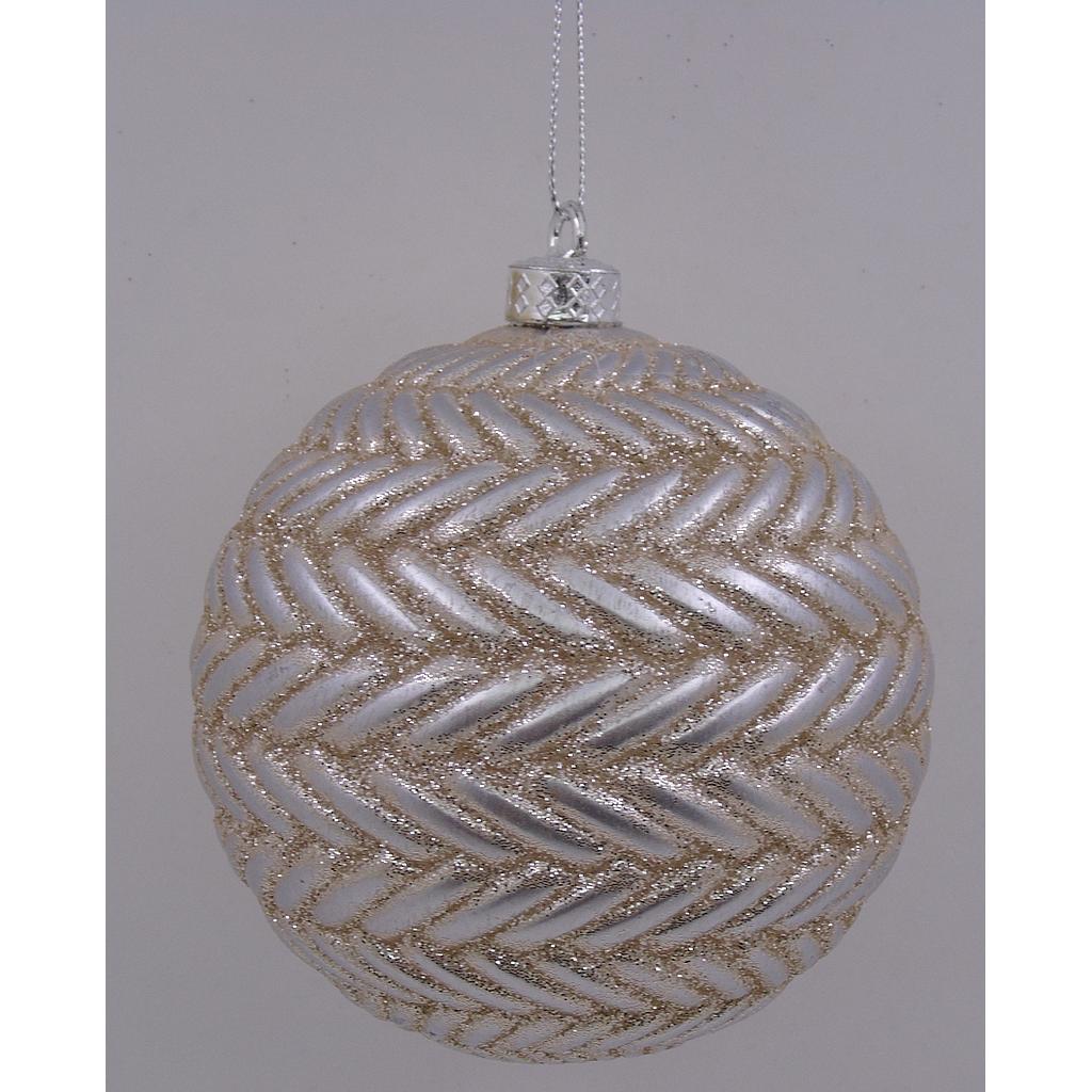 Boule de noel Champagne 10cm 4pcs
