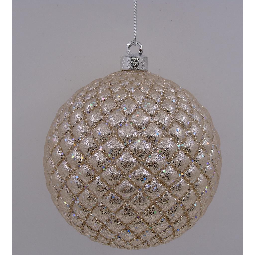 Boule de noel Champagne 10cm 4pcs 