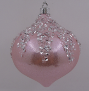 Boule de noel Rose 10cm 4pcs