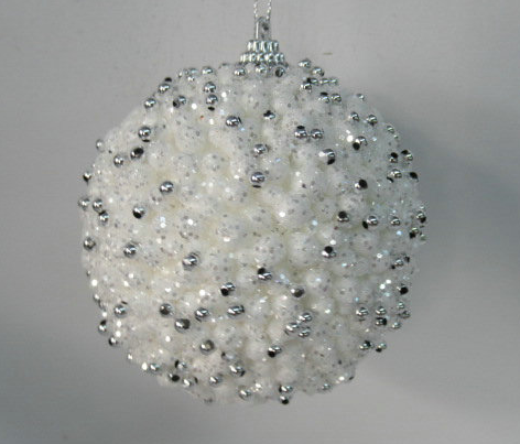 Boule de noel Blanc/Argent 8cm 6pcs