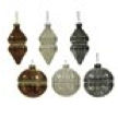 Boule verre brillant diamants, paillettes 6 assortie dia: 8 cm 