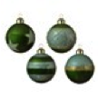 Boules verre paillettes, perles 4 ass vert dia: 8 cm
