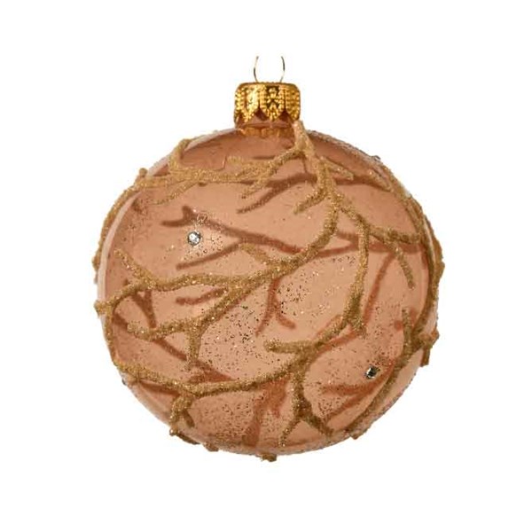 Boule déco vr branches allover Beige dia8cm