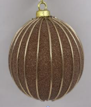 Boule de noel Cuivre 10cm 4pcs