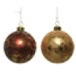 Boule verre sucre or finition 2 col assortie dia: 8 cm