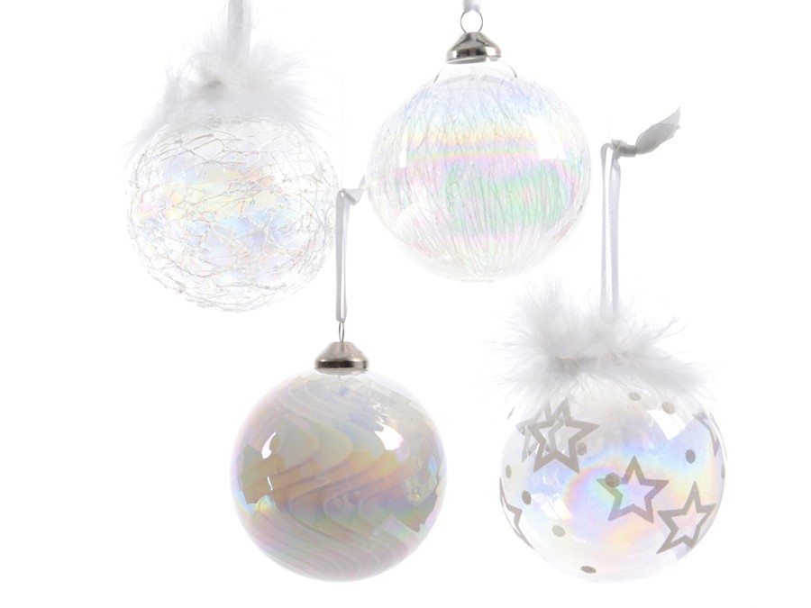 Boule de noel en verre clair dia8cm