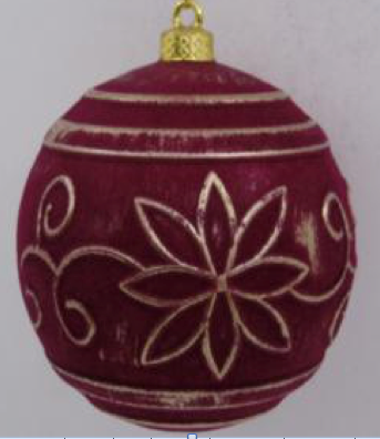 Boule de noel Bordeaux 8cm 6pcs