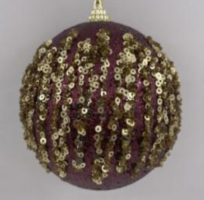 Boule de noel Bordeaux  10cm 4pcs