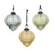 Boule verre relief 3 col assortie dia: 10 cm - H: 10 cm 