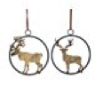 Animal fer elan, cerf 2 ass noir/clair L: 25 cm - H: 0,70 cm 