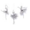 Suspension acrylique paillettes, plumes 3 ass transparent/ blanc L: 13 cm - H: 4,50 cm