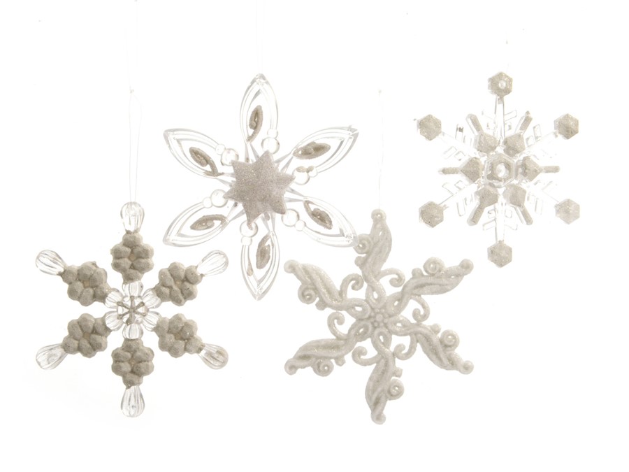 Flocon de neige plast blanc dia12cm