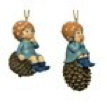 Figurine poly 2 assortie L: 5,30 cm - H: 12,50 cm 