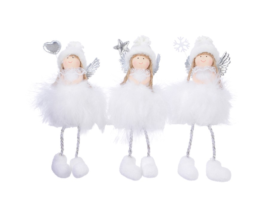 Suspension d'ange en plume 20*9*3cm Blanc
