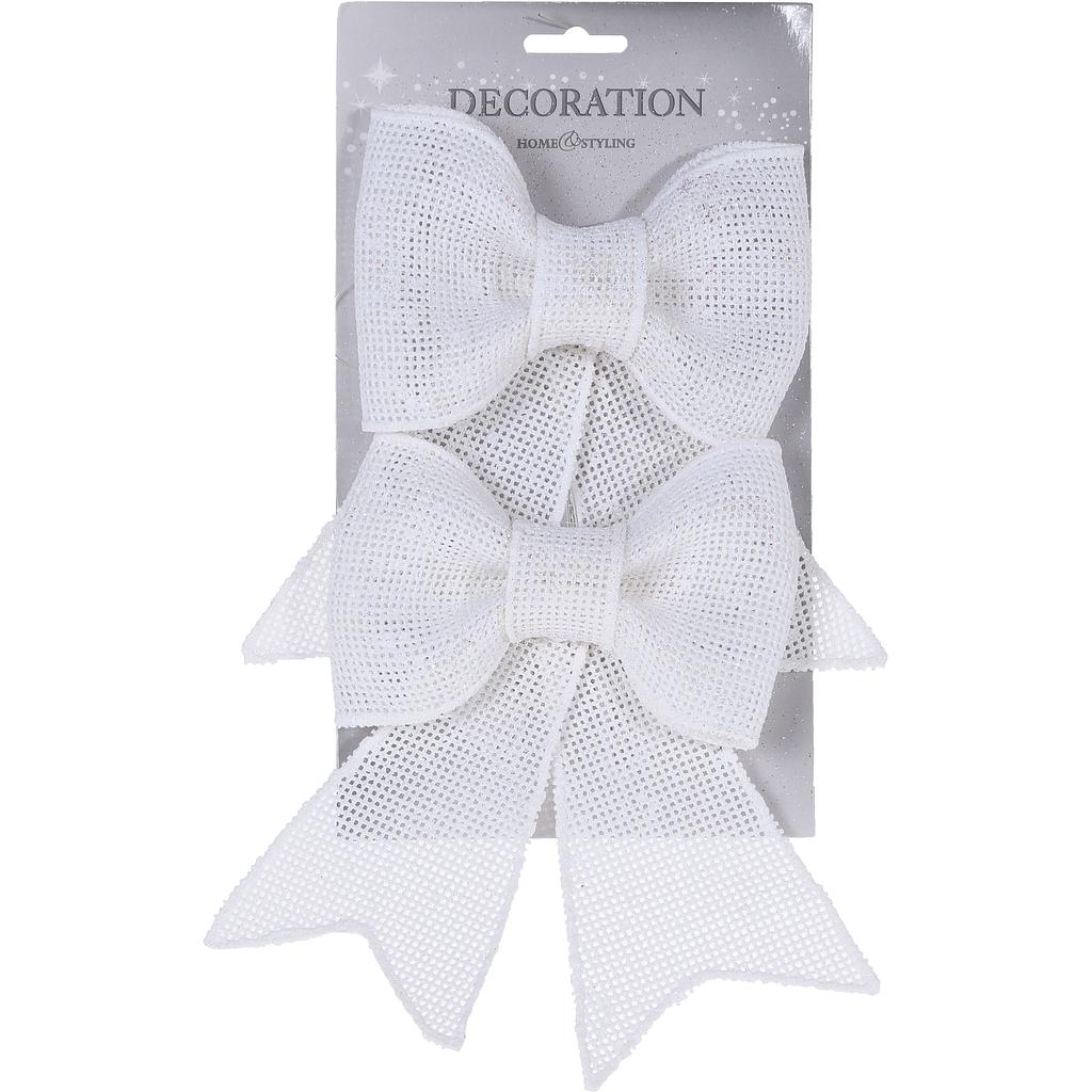 Noeuds pailletes blancs 2 pcs 18cm