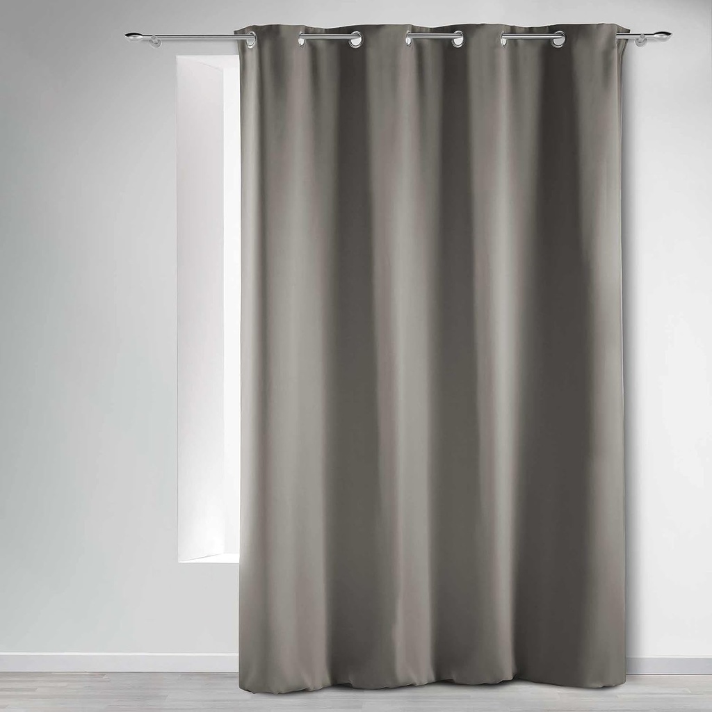 Rideau à oeillets blackout occultant perle 135x240 cm