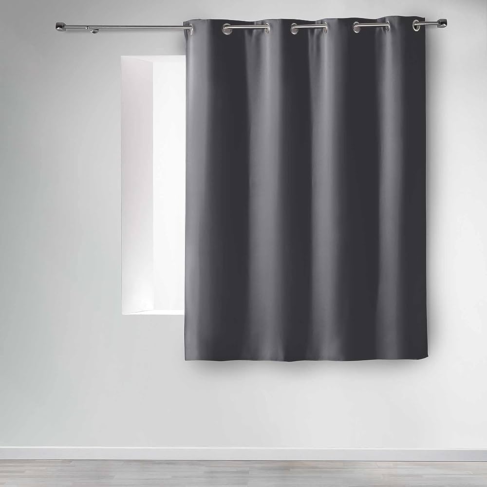 Rideau à oeillets 135x180cm occultant uni OCCULT Ardoise