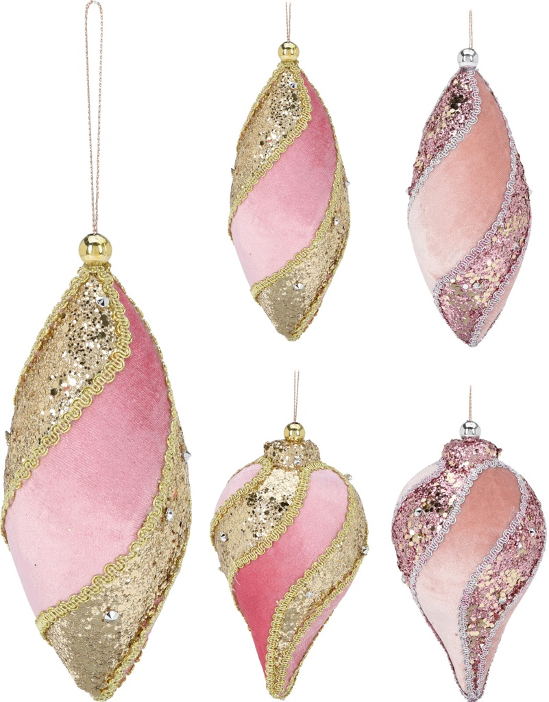 Boule de noel Rose 16cm