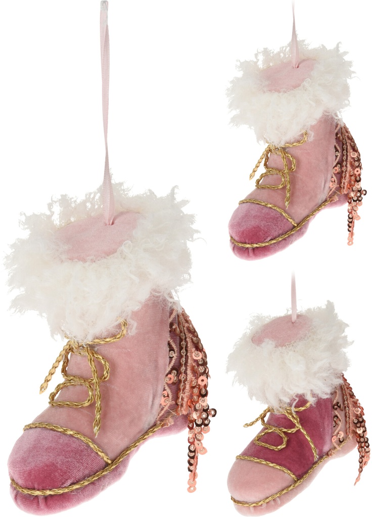 Boule de noel Chaussure Rose 11cm