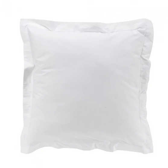 Taie d'oreillet 63x63cm percale uni 78 fils PERCALINE blanc + point bourdon