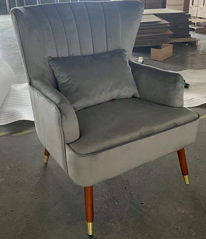 Fauteuil 101*81*72 Velour Gris Velvet