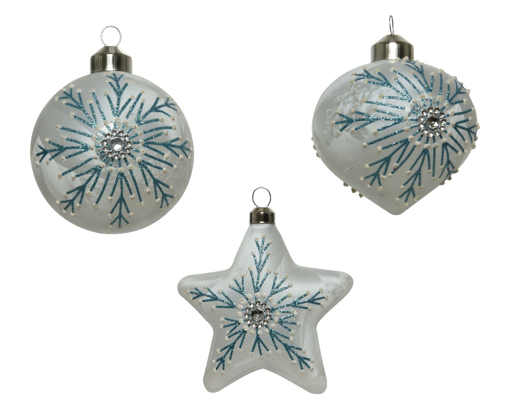 Boule de noel en verre  assortie dia8cm